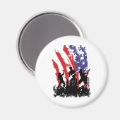America Rocks - emo rock punk band USA flag Magneet (Voorkant / Achterkant)