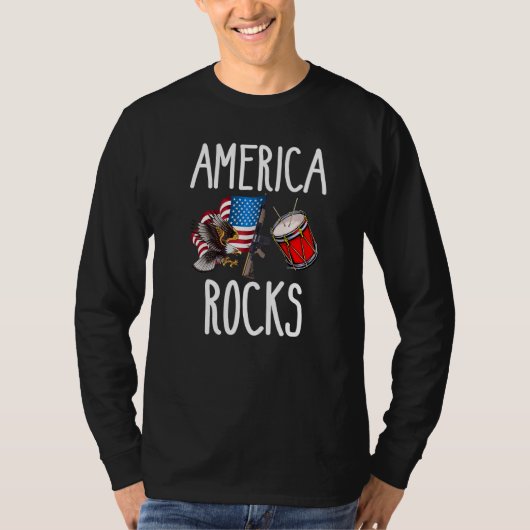 America Rocks Flag Love Usa Ideeën T-shirt (Voorkant)