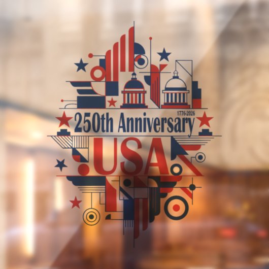 America’s 250th anniversary raamsticker (Vel 2)