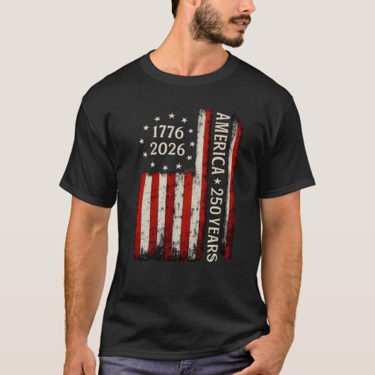 America’s 250th Anniversary USA Flag T-Shirt (Voorkant)