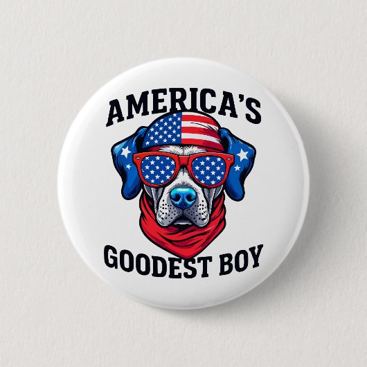 America’s Goodest Boy Dog Ronde Button 5,7 Cm (Voorkant)