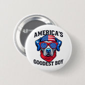 America’s Goodest Boy Dog Ronde Button 5,7 Cm (Voorkant /achterkant)