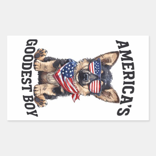 America’s Goodest Shepherd Rechthoekige Sticker (Voorkant)