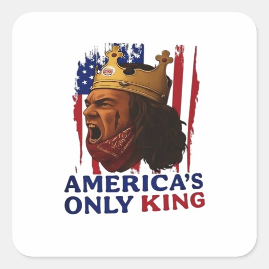 America’s Only King Vierkante Sticker (Voorkant)