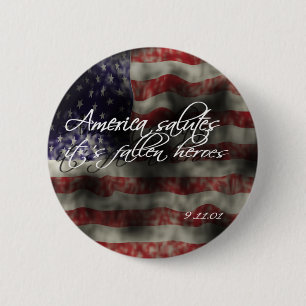 America Salutes het zijn gevallen helden 9/11 gede Ronde Button 5,7 Cm