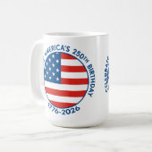 America Semiquincentennial 1776-2026 USA 250 Flag Koffiemok (Voorkant links)