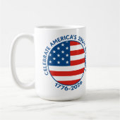 America Semiquincentennial 1776-2026 USA 250 Flag Koffiemok (Links)