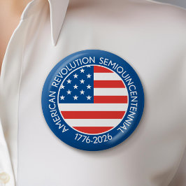 America Semiquincentennial 1776-2026 USA 250 Flag Ronde Button 5,7 Cm