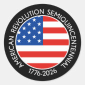 America Semiquincentennial 1776-2026 USA 250 Flag Ronde Sticker (Voorkant)