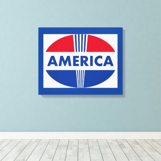 AMERICA SIGN CANVAS AFDRUK (Insitu (Houten vloer))