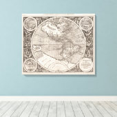 America sive India Novam, 1609 Canvas Afdruk (Insitu (Houten vloer))