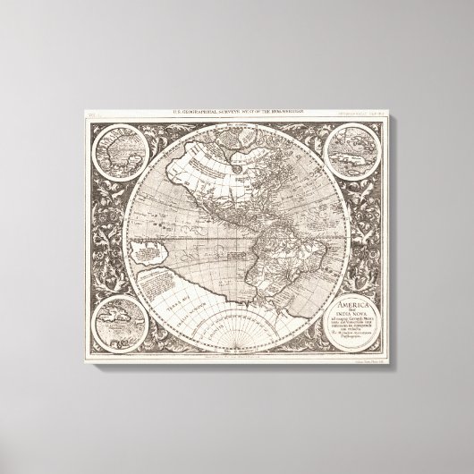 America sive India Novam, 1609 Canvas Afdruk (Voorkant)