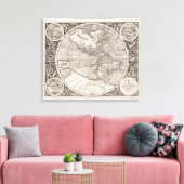 America sive India Novam, 1609 Canvas Afdruk (Insitu (Woonkamer))