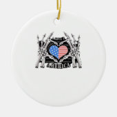 America Skeleton Hands Keramisch Ornament (Voorkant)
