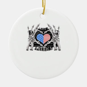 America Skeleton Hands Keramisch Ornament