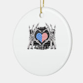 America Skeleton Hands Keramisch Ornament (Links)
