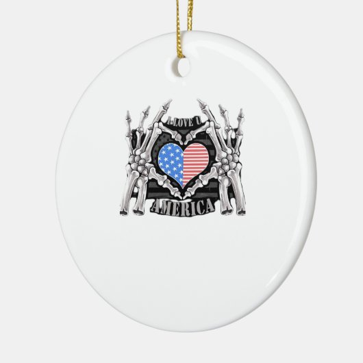 America Skeleton Hands Keramisch Ornament (Links)