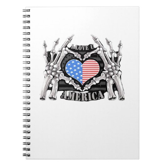 America Skeleton Hands Notitieboek (Voorkant)