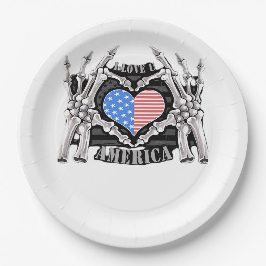 America Skeleton Hands Papieren Bordje (Voorkant)
