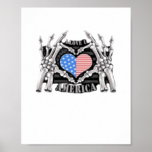 America Skeleton Hands Poster (Voorkant)