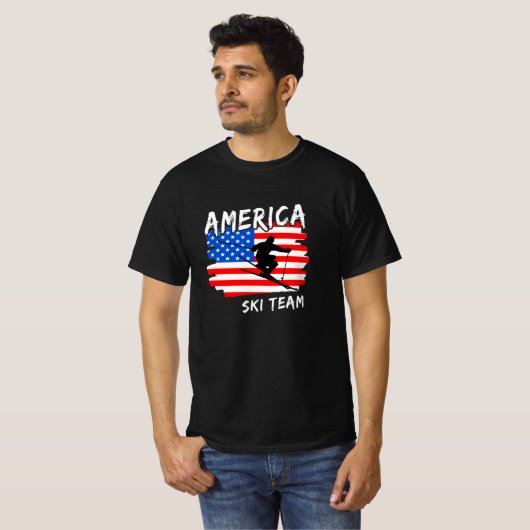 America Ski T-Shirt (Voorkant volledig)