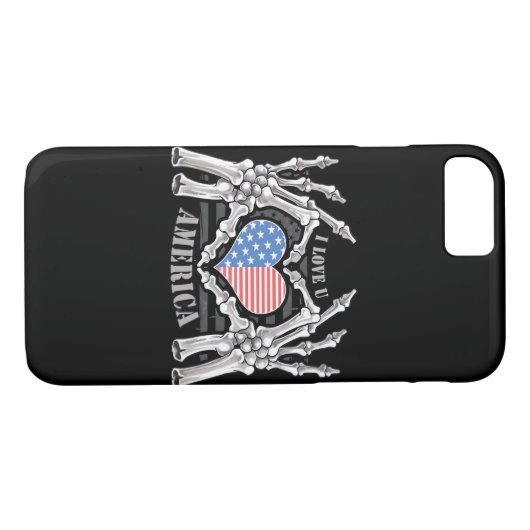 America Skull Skeleton Hand artwork bewerkbare laa Case-Mate iPhone Case (Achterkant (Horizontaal))