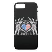 America Skull Skeleton Hand artwork bewerkbare laa Case-Mate iPhone Case (Achterkant)