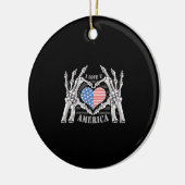 America Skull Skeleton Hand artwork bewerkbare laa Keramisch Ornament (Links)