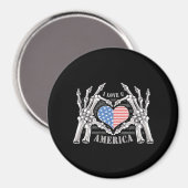 America Skull Skeleton Hand artwork bewerkbare laa Magneet (Voorkant / Achterkant)