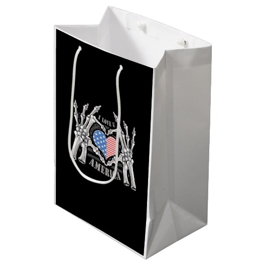 America Skull Skeleton Hand artwork bewerkbare laa Medium Cadeauzakje (Voorkant Gekanteld)