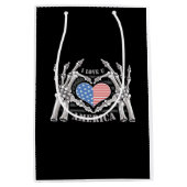 America Skull Skeleton Hand artwork bewerkbare laa Medium Cadeauzakje (Voorkant)