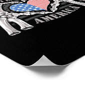 America Skull Skeleton Hand artwork bewerkbare laa Poster (Hoek)