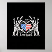 America Skull Skeleton Hand artwork bewerkbare laa Poster (Voorkant)