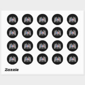America Skull Skeleton Hand artwork bewerkbare laa Ronde Sticker (Vel)