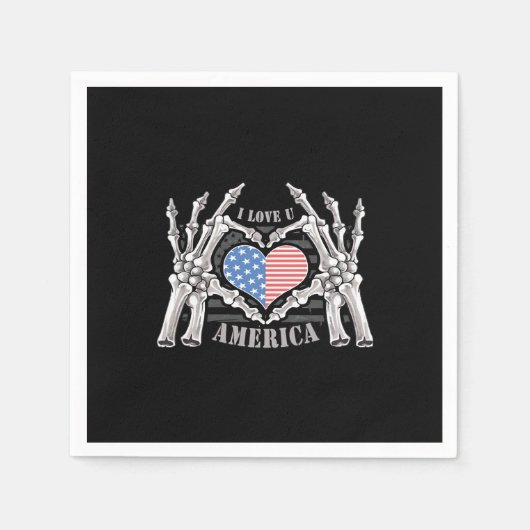America Skull Skeleton Hand artwork bewerkbare laa Servet (Voorkant)