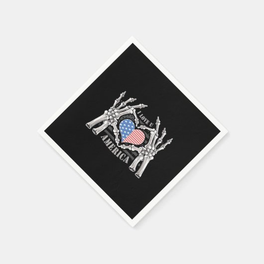 America Skull Skeleton Hand artwork bewerkbare laa Servet (Hoek)