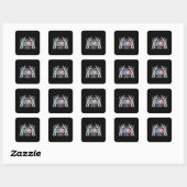 America Skull Skeleton Hand artwork bewerkbare laa Vierkante Sticker (Vel)