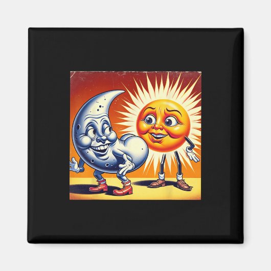 America Solar Eclipse 2024 4.08.24 De Zon Got Moo Magneet (Voorkant)