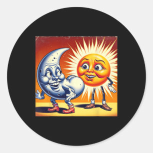 America Solar Eclipse 2024 4.08.24 De Zon Got Moo Ronde Sticker
