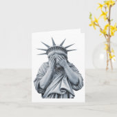 America Statue of Liberty Cry Funny Meme Mannen Vr Kaart (Gele Bloem)