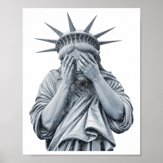 America Statue of Liberty Cry Funny Meme Mannen Vr Poster (Voorkant)