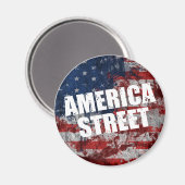 America Street Round Magnet (Voorkant / Achterkant)