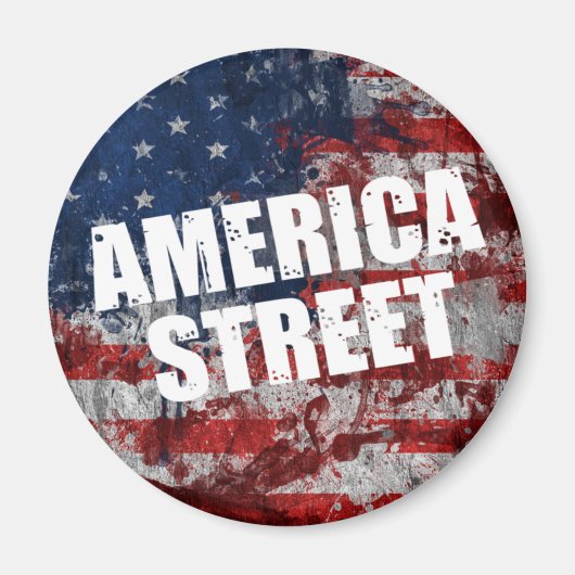 America Street Round Magnet (Voorkant)
