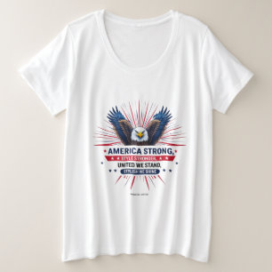 America Strong - Bold Spirit, Radiant Style Grote Maat T-shirt