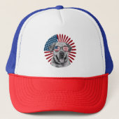 America Sunfglass Shirt USA Flag, 4 juli Trucker Pet (Voorkant)