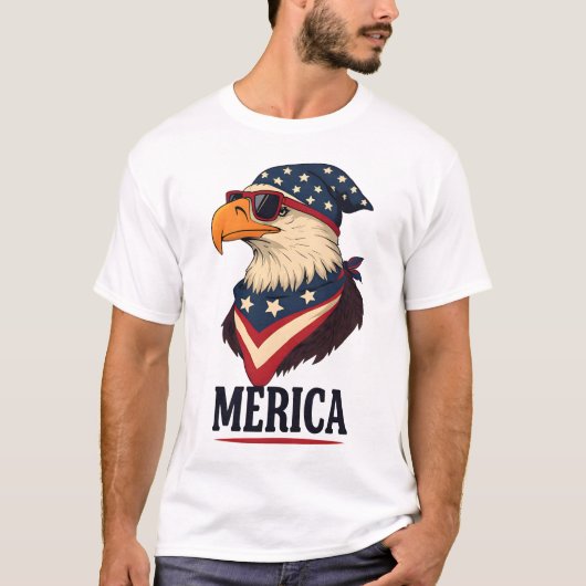 America Sunglass Eagle - Grappig 4 juli Graphic T-shirt (Voorkant)