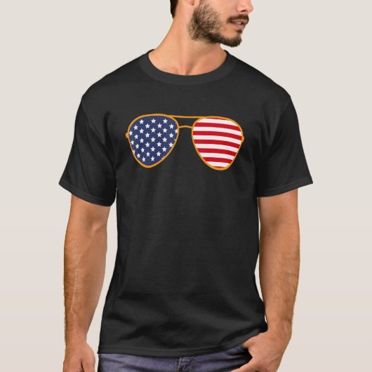 America Sunglasses 4th Of July T-shirt (Voorkant)