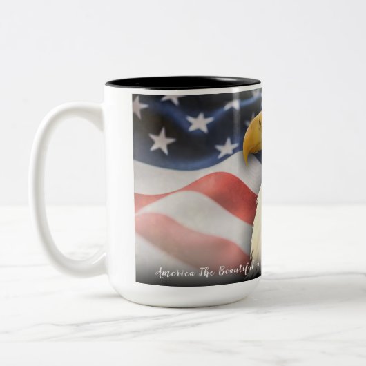 America the Beautiful beroemd gemaakt door The Dec Tweekleurige Koffiemok (Links)