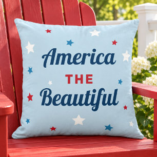 America the Beautiful Blauwe Ster Patriottisch Kussen