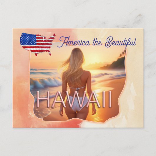America the Beautiful Hawaï  Briefkaart (Voorkant)